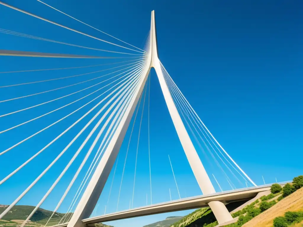 Imagen impactante del Viaducto de Millau en Francia, resaltando su innovador diseño aerodinámico