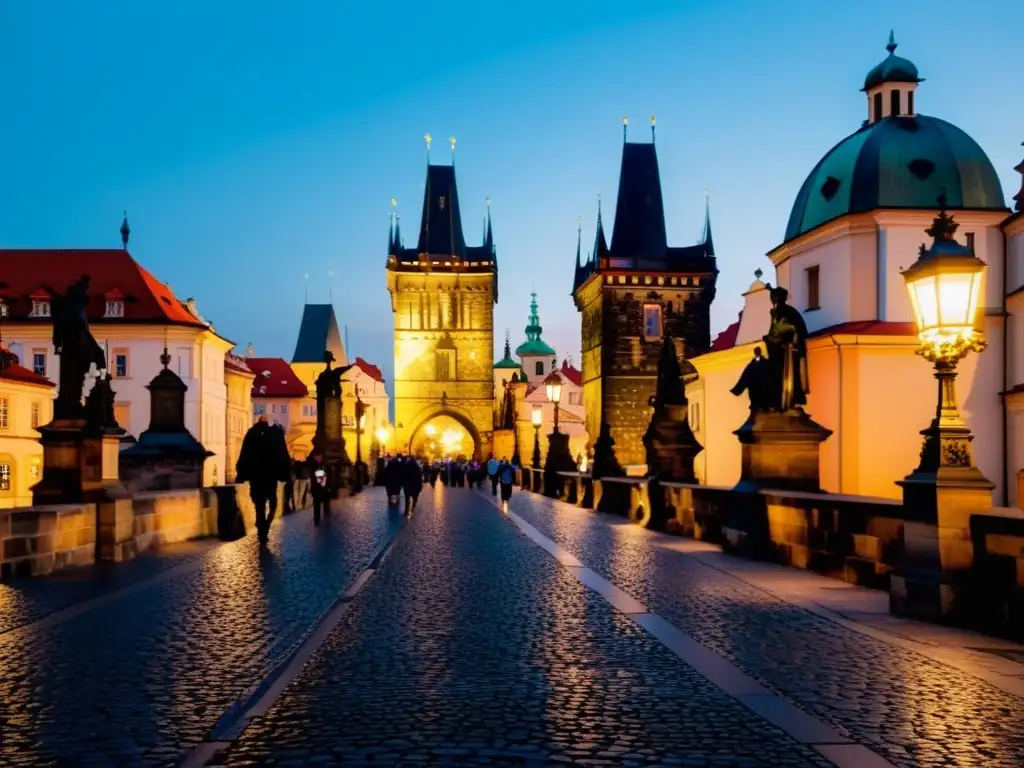 Imagen de la majestuosa belleza del Puente de Carlos en Praga, República Checa