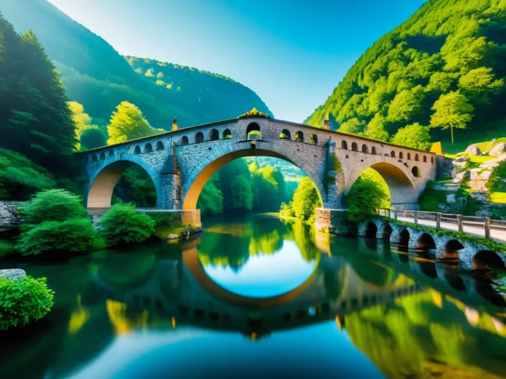 Imagen de la mágica Rakotzbrücke en Kromlau, Alemania