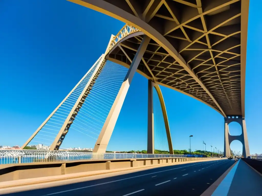 Puente de la Constitución de 1812: Elegancia en Acero El imponente Puente de la Constitución de 1812 destaca contra el cielo azul, reflejando grandiosidad y detalle arquitectónico