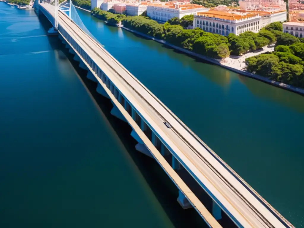 Imponente Puente de Vizcaya, capturando su estructura de acero y su integración en el diseño urbano