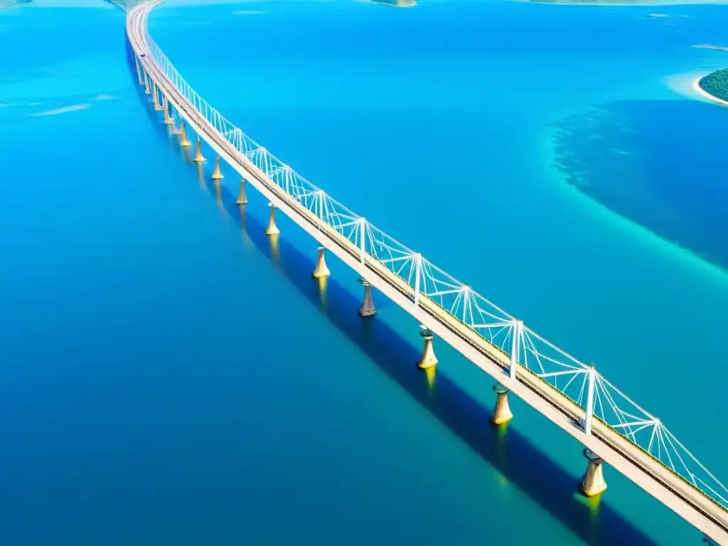 El imponente Puente de San Juanico en Filipinas une las islas de Samar y Leyte sobre aguas azules, con arcos y cables destacando su belleza