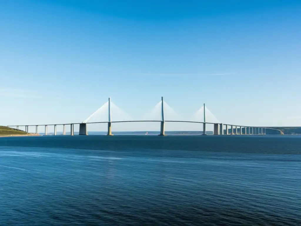 El imponente Puente de Øresund conecta Dinamarca y Suecia, mostrando su majestuosa arquitectura y la integración entre ambos países