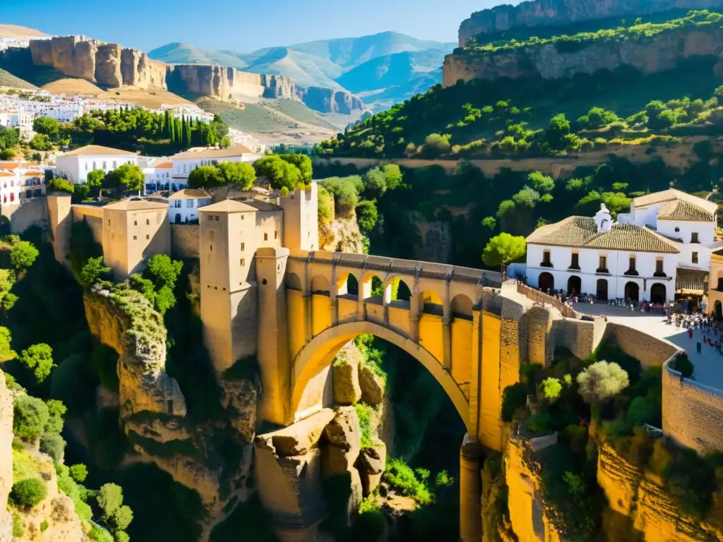 Imponente Puente Nuevo de Ronda, fusionando historia y arquitectura en el majestuoso paisaje andaluz