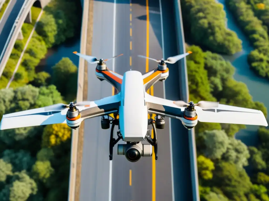 Importancia de drones en evaluación de puentes: tecnología avanzada capturando imágenes detalladas del puente desde el aire