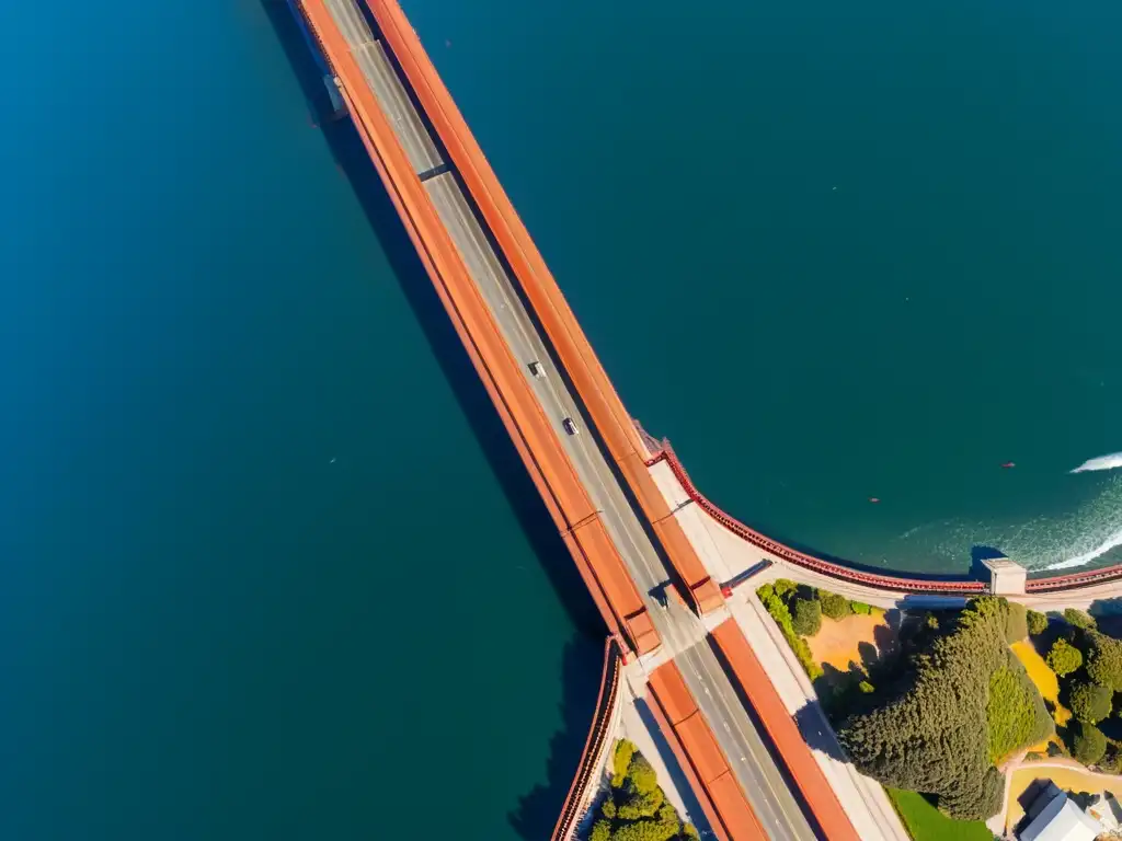 Una impresionante fotografía aérea de alta resolución del Puente Golden Gate en San Francisco, California