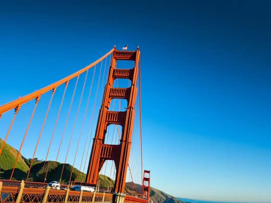 Una impresionante imagen de alta definición del Puente Golden Gate en San Francisco, resaltando su diseño icónico y maravilla de la ingeniería