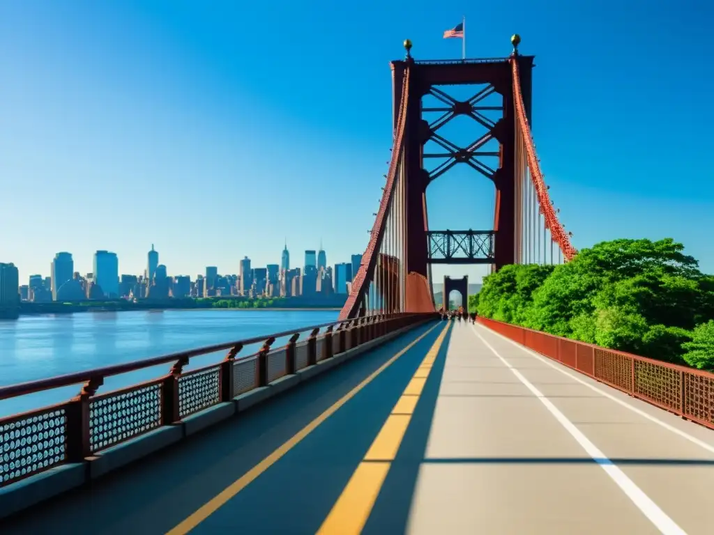 Impresionante imagen 8k del Puente Walkway Over the Hudson, con estructura de acero detallada y paisaje natural