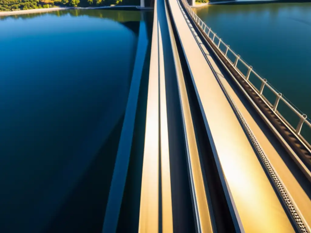 Una impresionante imagen ultrarresolución de un majestuoso puente, capturada desde un ángulo deslumbrante que resalta los detalles arquitectónicos