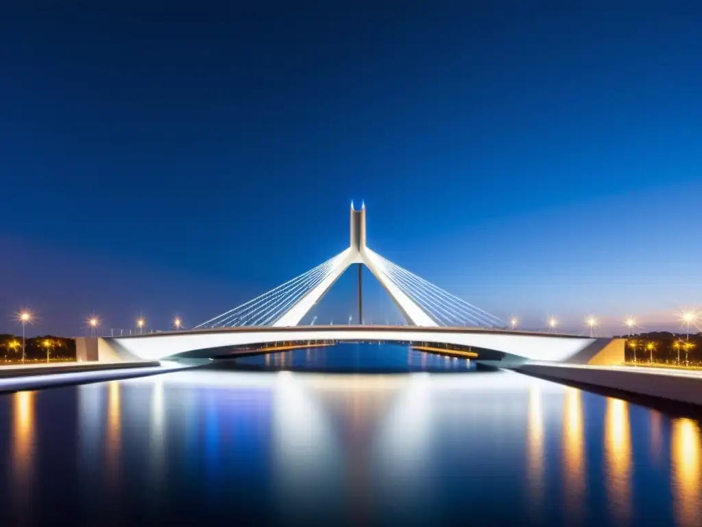 Un impresionante puente icónico con tecnología de sensores integrada, simbolizando la unión de infraestructura tradicional y tecnología inteligente