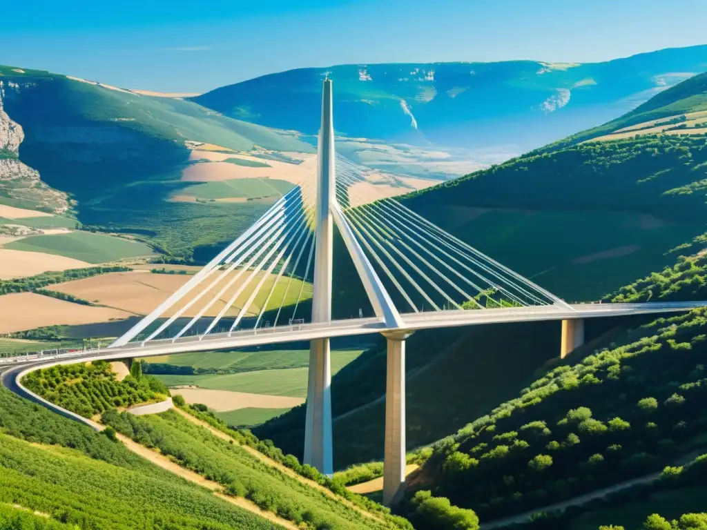 Impresionante viaducto de Millau en Francia, con un diseño elegante y funcional