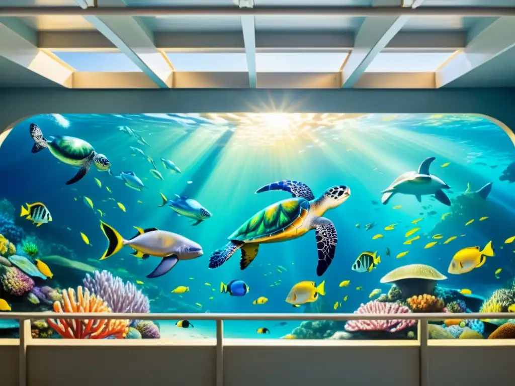 Un increíble mural submarino en un puente de Oceanía