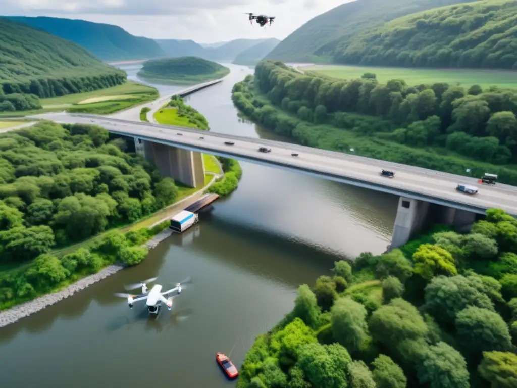 Ingenieros usan drones para inspección de puentes