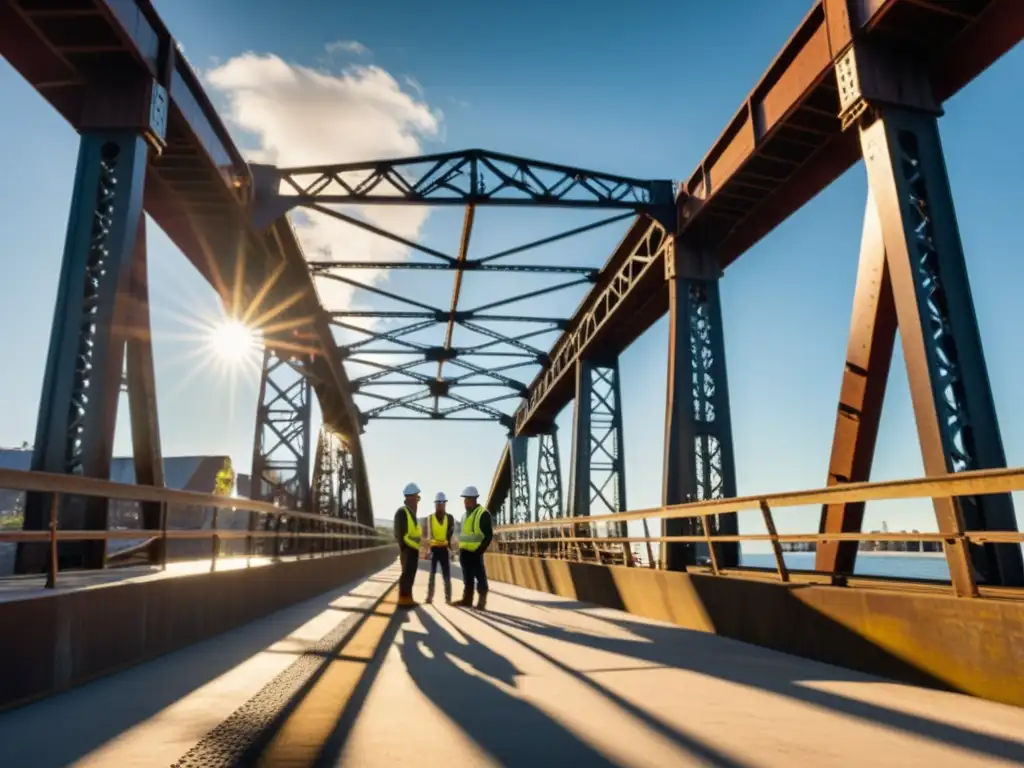 Ingenieros inspeccionan detalladamente la estructura de un puente icónico