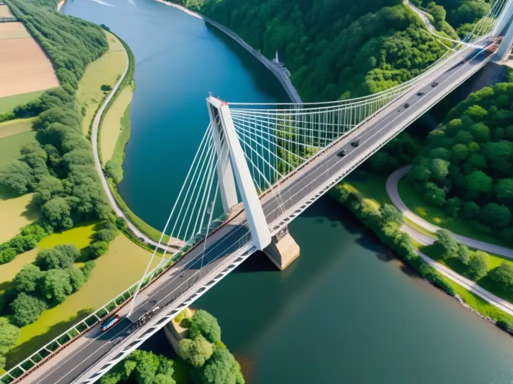 Inspección de puente con tecnología de drones Ingenieros usando tecnología de drones avanzada para inspeccionar un puente, mostrando precisión e innovación