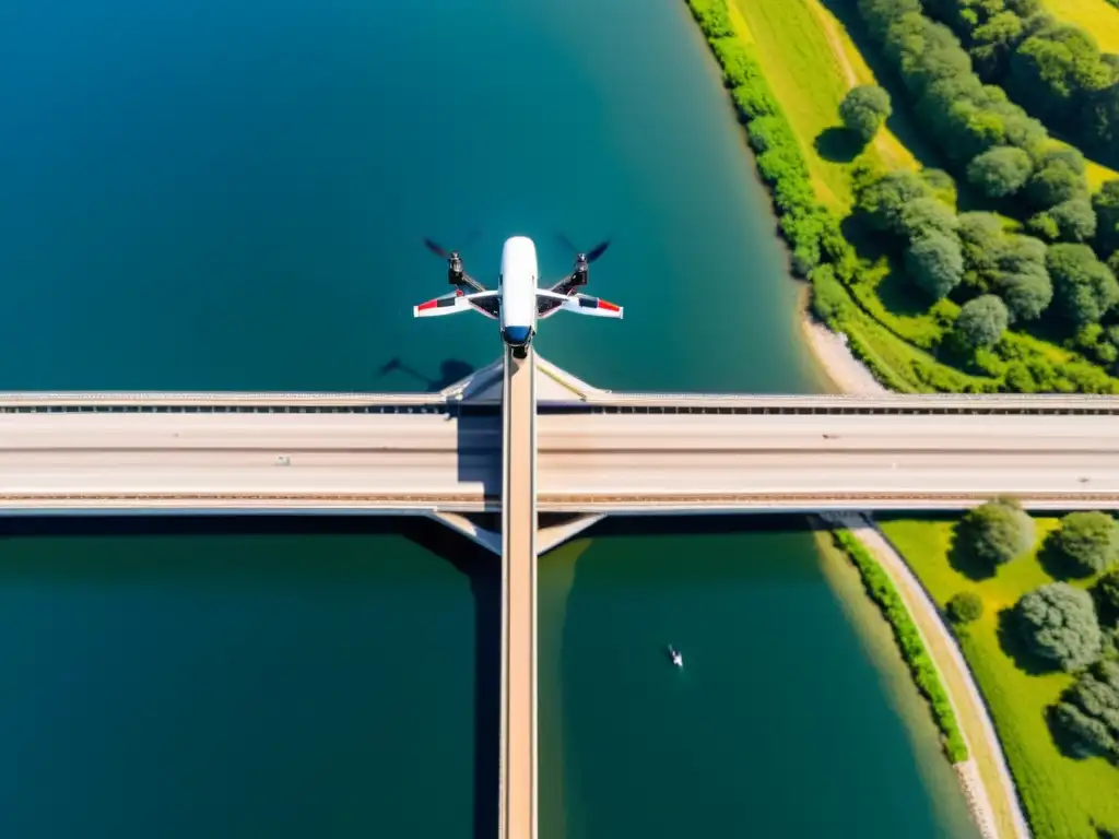 Inspección de puentes con drones: Tecnología avanzada capturando detalles precisos y la arquitectura del puente en alta resolución