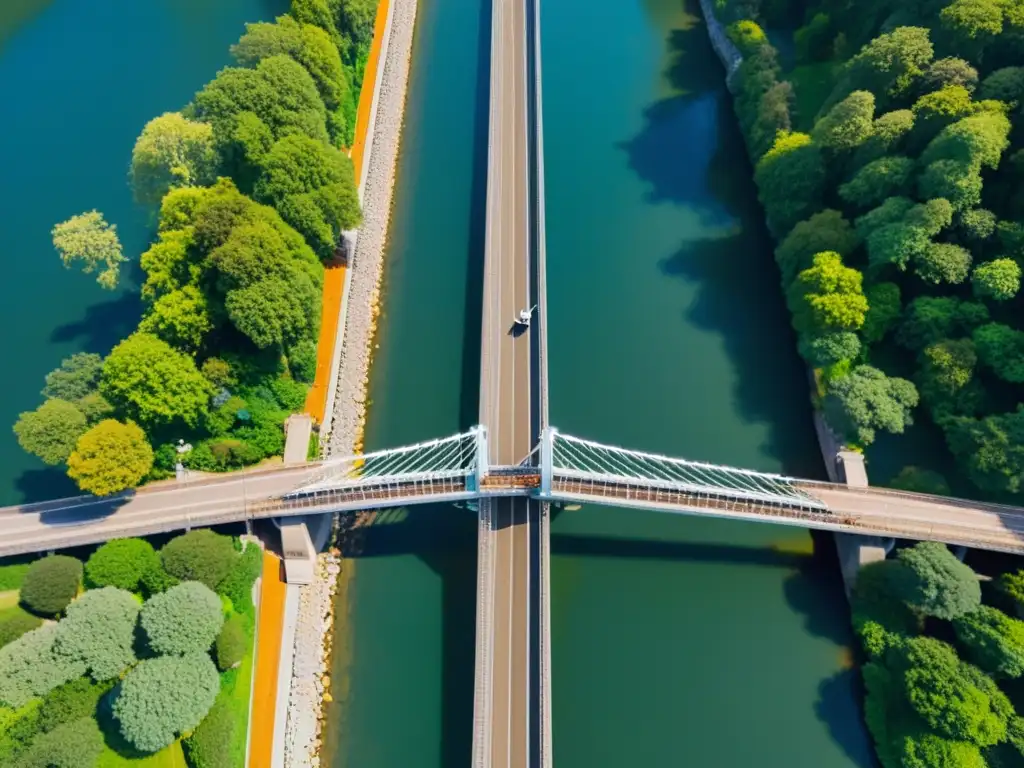 Inspección de seguridad estructural de un puente mediante drones, mostrando la precisión y tecnología avanzada en la evaluación