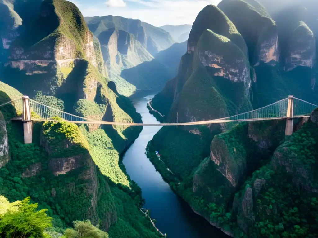 Explora la majestuosidad del Cañón del Sumidero desde el Puente de la Confianza, con hikers en la Ruta senderismo Puente de la Confianza