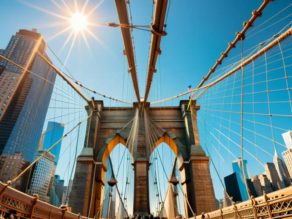 La majestuosidad del Puente de Brooklyn en Nueva York capturada en una detallada imagen de 8k