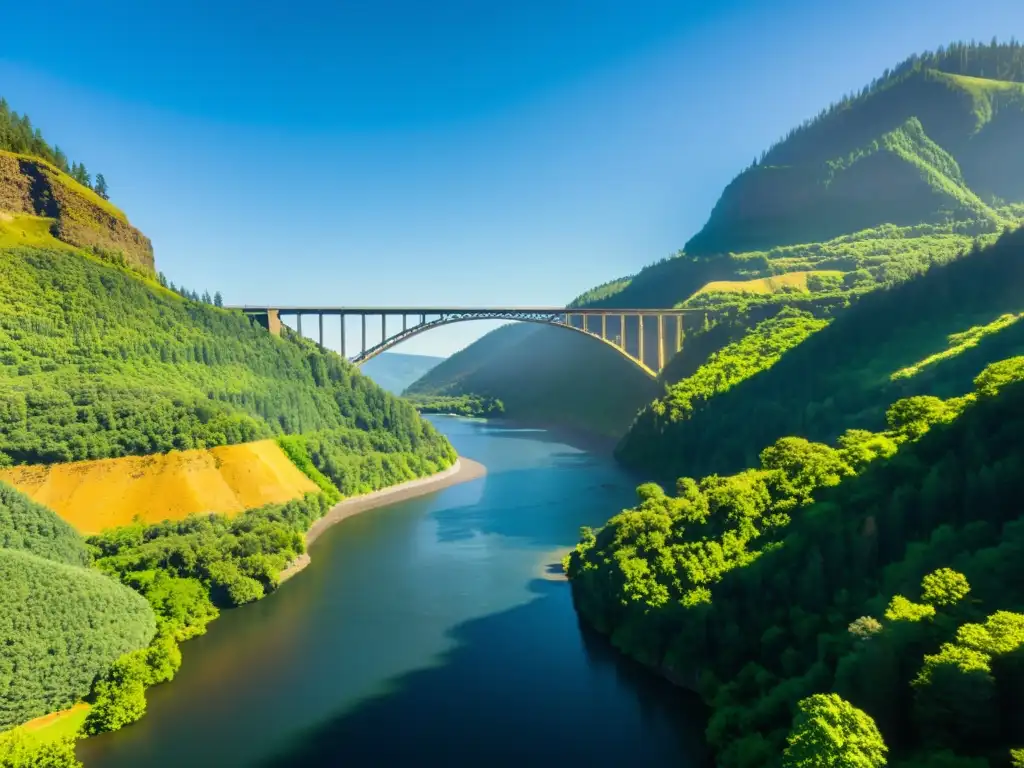 Puente majestuoso sobre el río Columbia: ingeniería y naturaleza en armonía El majestuoso puente de la Garganta del río Columbia, donde la ingeniería se fusiona con la naturaleza en perfecta armonía