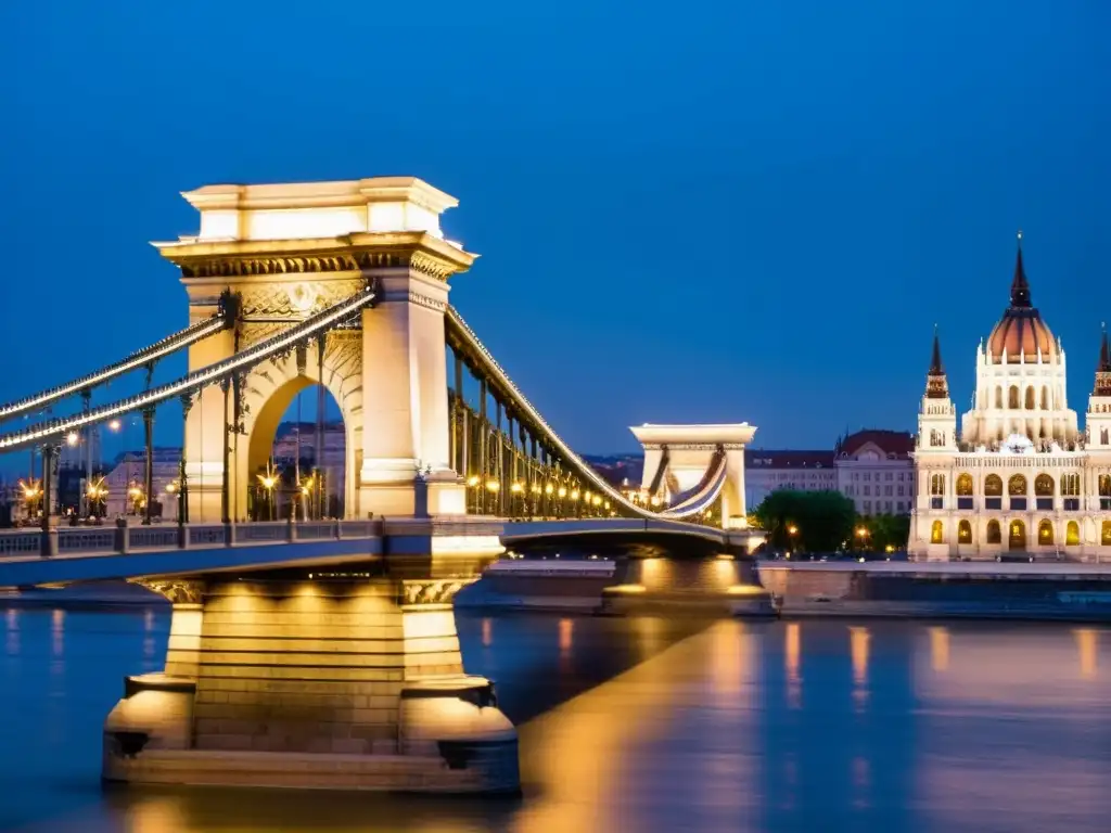 El majestuoso Puente de la Libertad en Budapest, con detalles arquitectónicos e historia, iluminado sobre el río Danubio