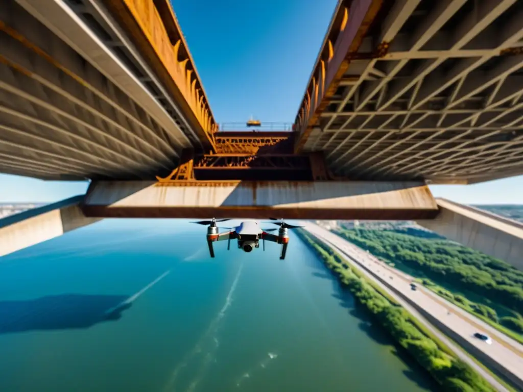 Mantenimiento innovador de puentes: el drone revela detalles ocultos de la estructura y resalta la avanzada tecnología