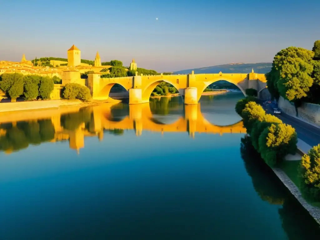 El Puente de Avignon, historia y arquitectura a orillas del Río Rhône al atardecer