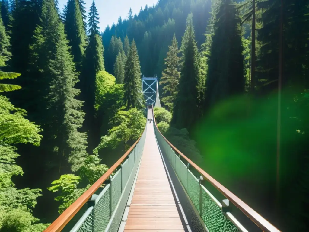 El puente colgante Capilano muestra su historia y arquitectura en medio de la exuberante naturaleza, evocando admiración y asombro