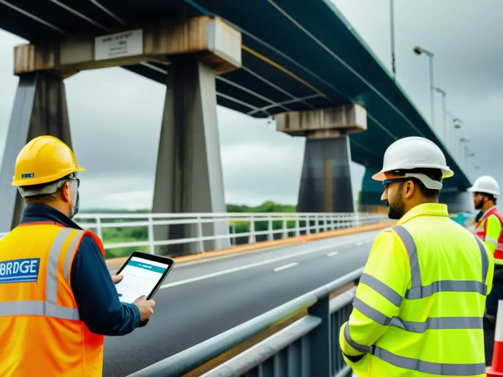 Un puente deteriorado inspeccionado con tecnología de Realidad Aumentada en Desastres de Puentes, mostrando la urgencia de la mitigación de riesgos