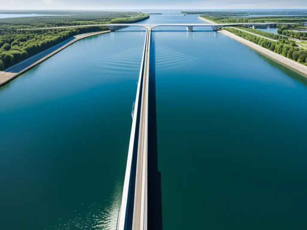 Un puente flotante innovador impacta con su diseño y tecnología integrada en armonía con la naturaleza y el progreso