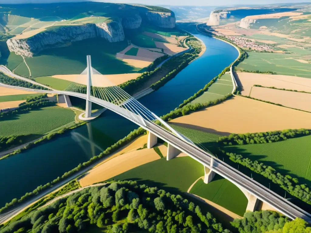 Un puente icónico en Francia, fusionando la ingeniería con la naturaleza para la generación de energía sostenible