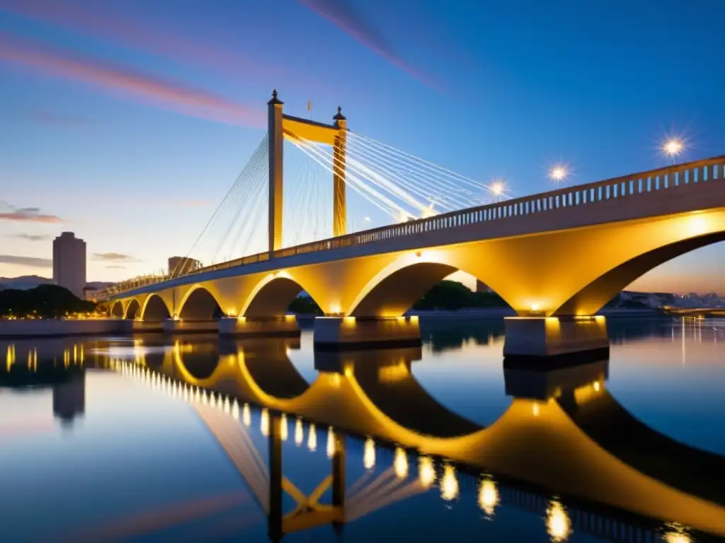 El Puente de la Constitución, impacto cultural capturado al atardecer en su esplendor arquitectónico y diseño innovador