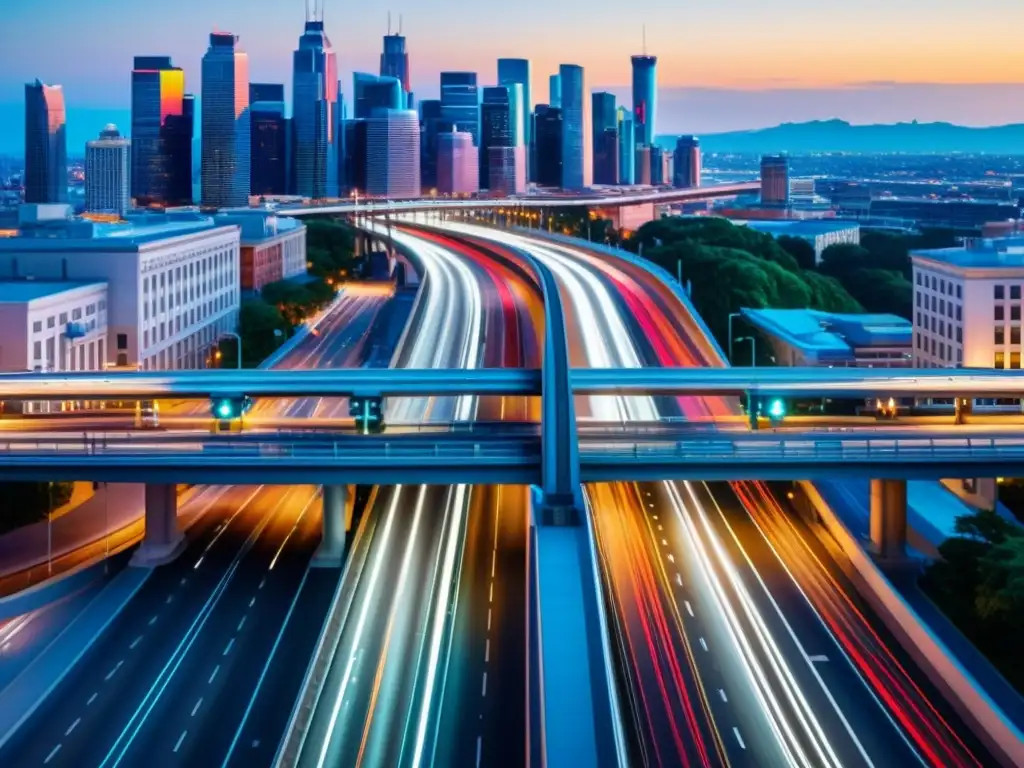 Un puente moderno y resistente se integra a la perfección en el paisaje urbano, ofreciendo seguridad ante condiciones climáticas