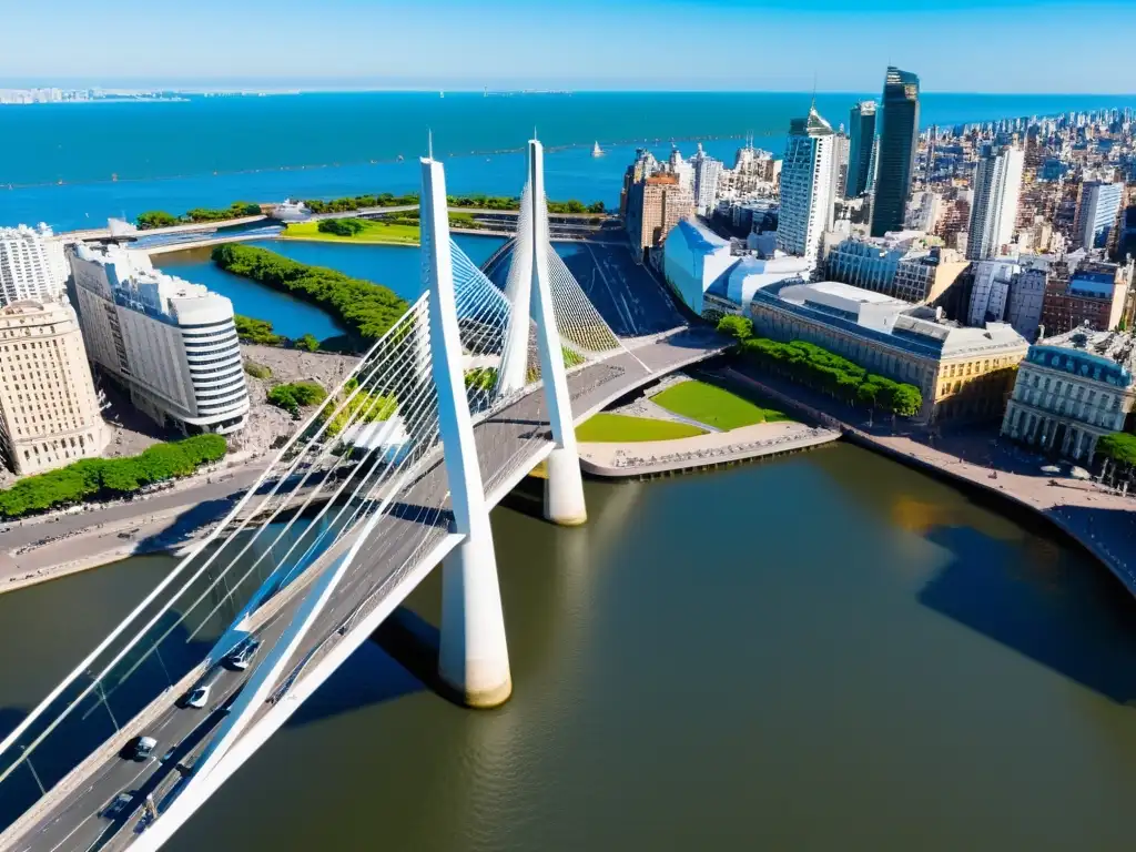 Puente de la Mujer en Buenos Aires, Argentina, diseño icónico de Santiago Calatrava