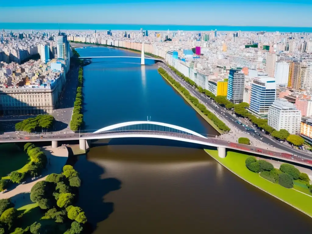 Puente de la Mujer en Buenos Aires con materiales termocrómicos, reflejando innovación arquitectónica en la ciudad