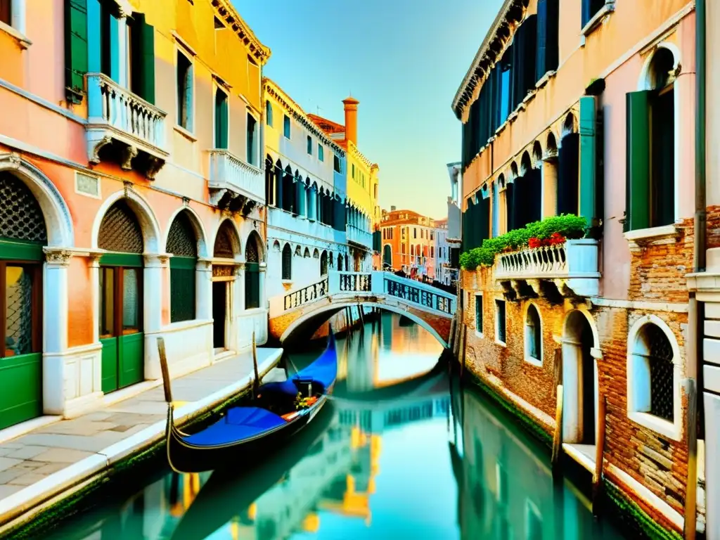 Puente de los Suspiros en Venecia: canal sereno, edificios pastel, góndolas, historia y belleza arquitectónica