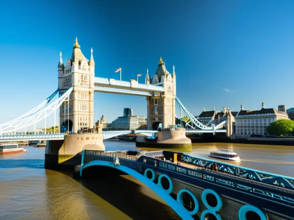 El Puente de la Torre en Londres, un legado arquitectónico capturado en la luz del sol y la vida urbana