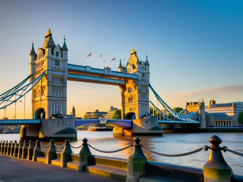 El Puente de la Torre de Londres se alza majestuoso contra un vibrante atardecer