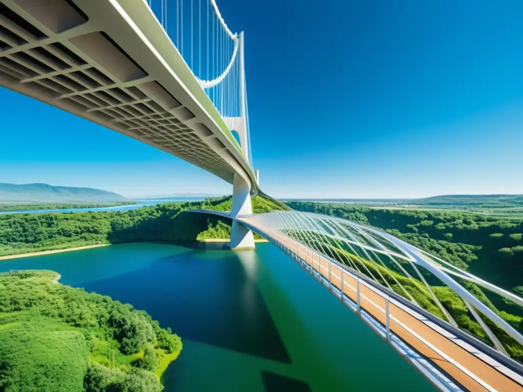 Un puente del siglo XXI, diseño verde y tecnología innovadora se integran con la naturaleza