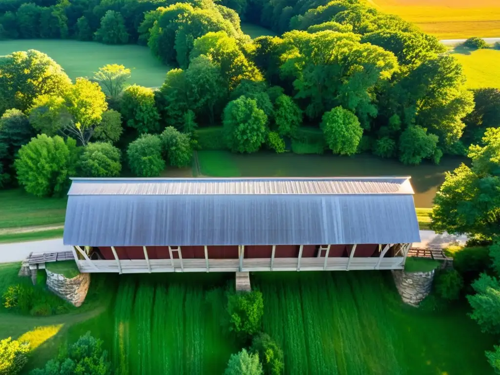 Los puentes cubiertos de Madison County, Iowa, se elevan sobre el río en un escenario de encanto rural y romance literario