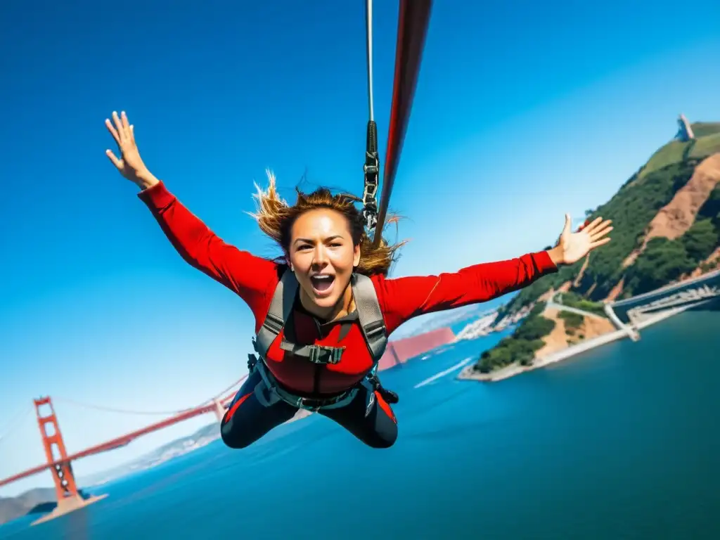 Puentes para bungee jumping extremo: Saltando desde el Golden Gate, emoción pura en el aire