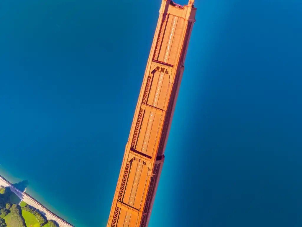 Puentes icónicos del mundo: Impresionante vista aérea del icónico Puente Golden Gate en San Francisco, California