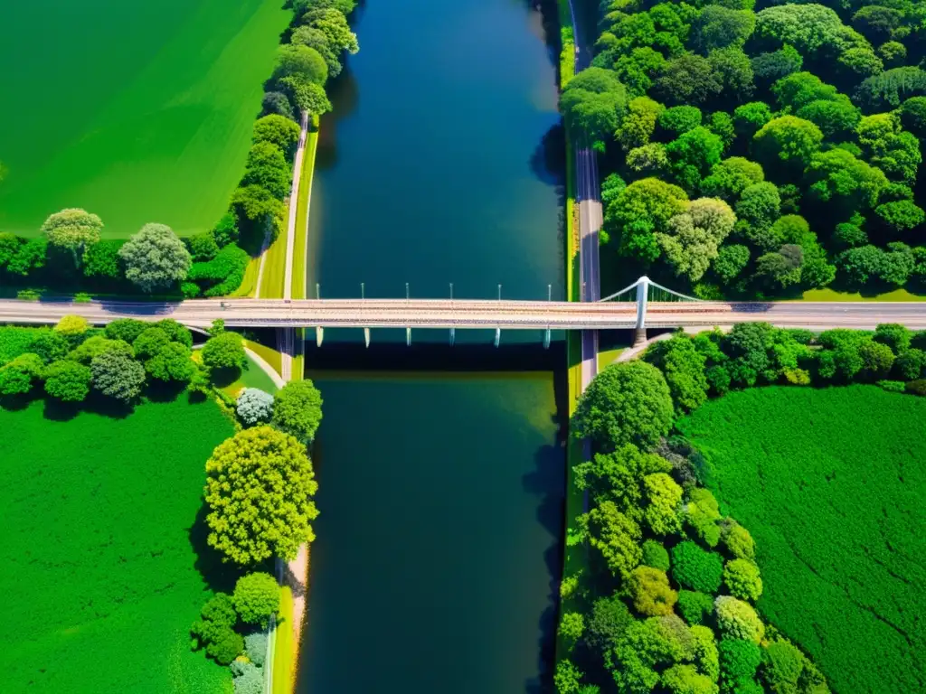 Puentes icónicos en un paisaje exuberante, capturando la majestuosa arquitectura y la armonía con la naturaleza