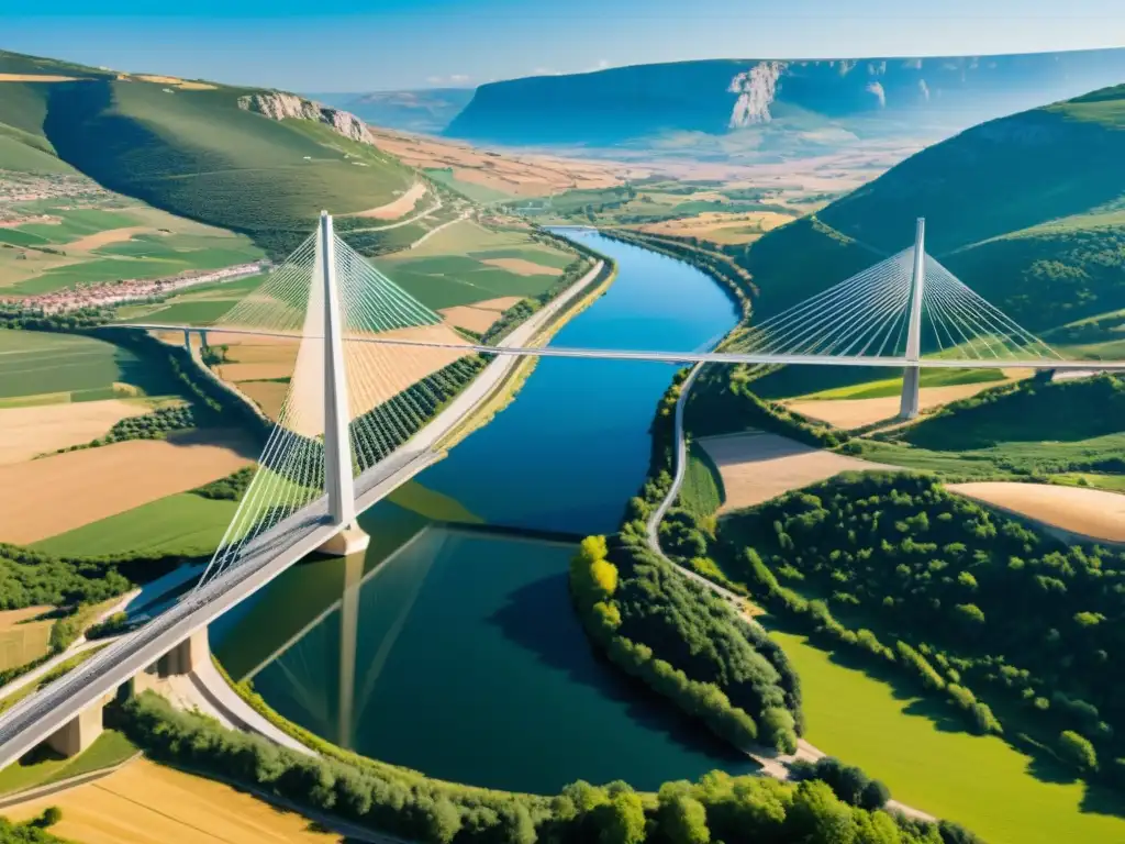 Puentes icónicos sostenibles conectando comunidades locales en el viaducto de Millau, Francia