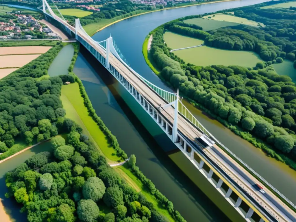 Drones de Inspección de Puentes: Avanzada Tecnología en Acción Fotografía aérea de alta resolución mostrando la tecnología avanzada de drones inspeccionando puentes con precisión y eficiencia