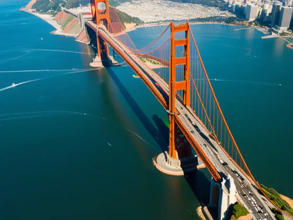 El icónico Golden Gate resplandece en rojo sobre la bahía de San Francisco