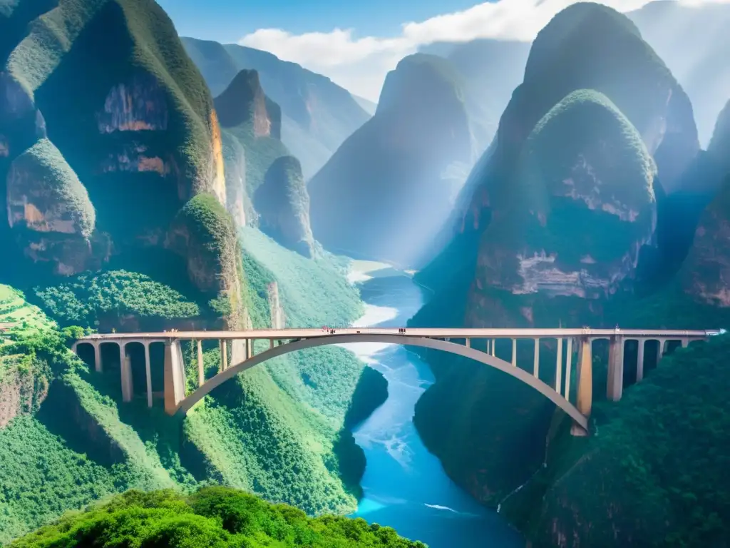 Ruta de senderismo Puente de la Confianza en el impresionante Cañón del Sumidero, con hikers y paisaje magnífico