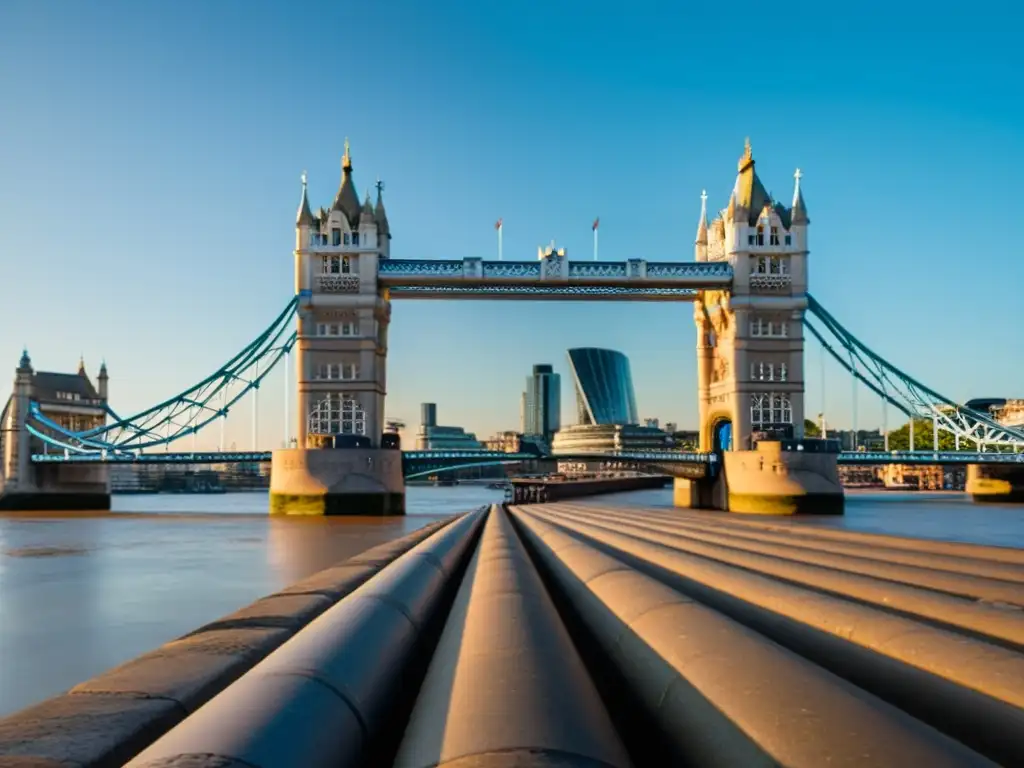 Trípode profesional junto al río Támesis, con Tower Bridge de fondo