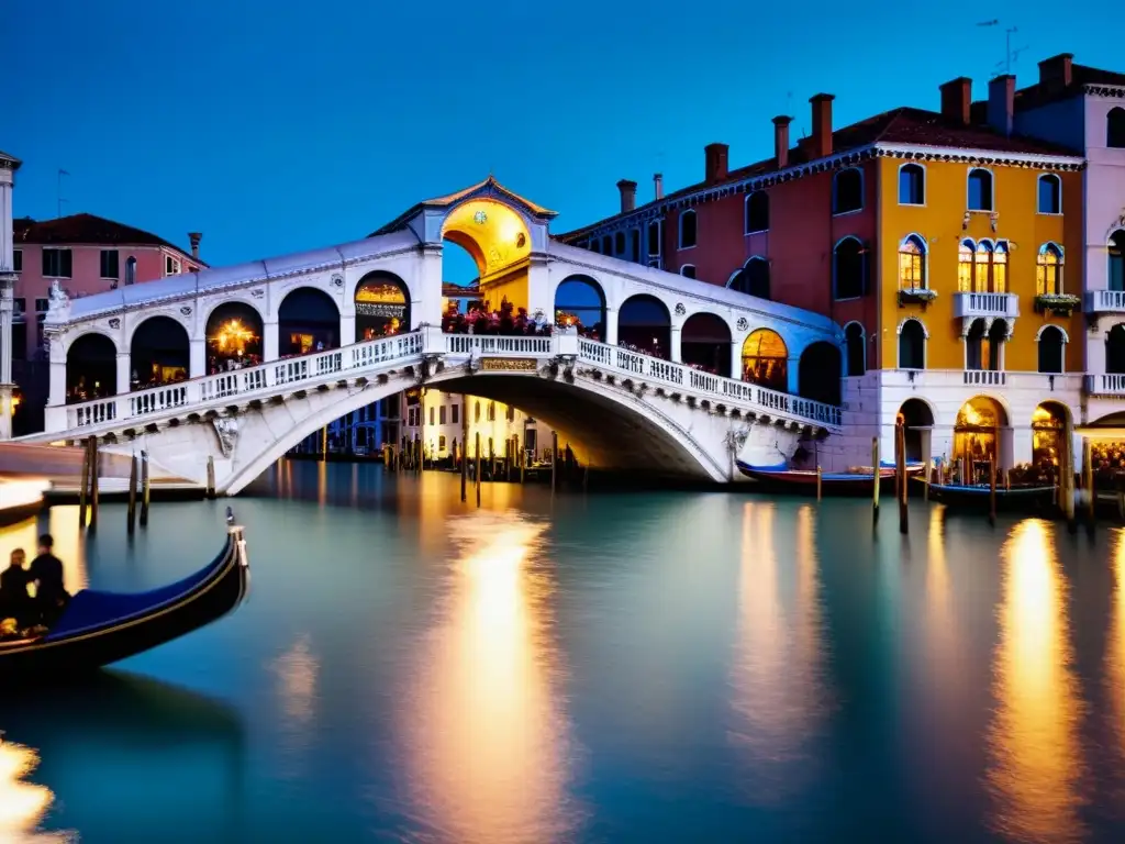 Vibrante concierto en el Puente Rialto de Venecia, con música clásica y espectacular arquitectura iluminada