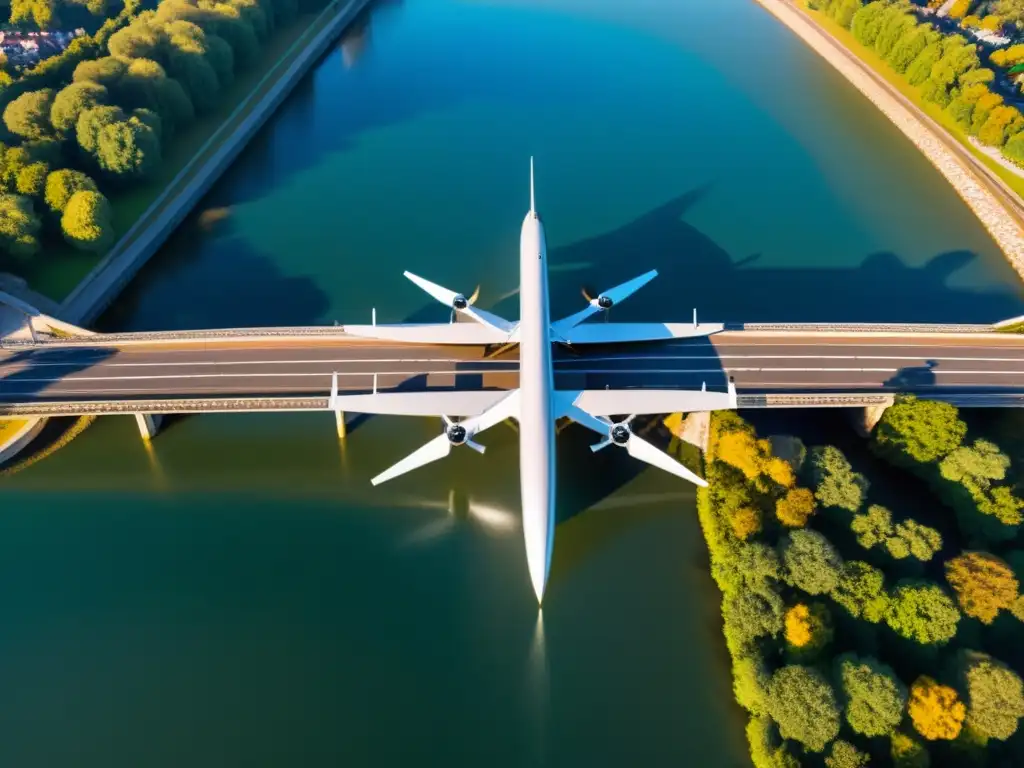 Inspección avanzada de puente: drone captura detalles impresionantes Vista aérea de un drone inspeccionando un puente, resaltando la tecnología drones inspección puentes avanzada